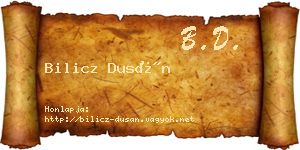 Bilicz Dusán névjegykártya